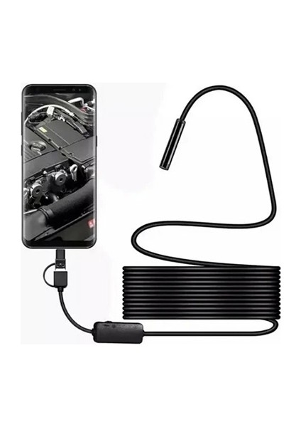 Vtn-02 Endoskop Yılan Video Kamera Led’li 2 Metre 7 mm Sert Kablo Su Geçirmez - Lisinya