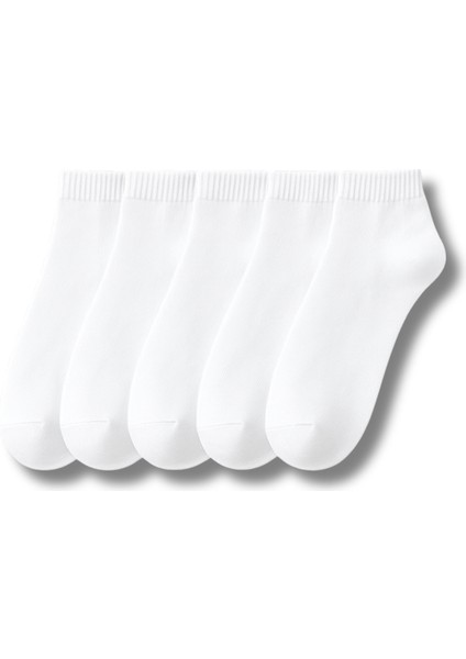 Kadın Beyaz Pamuklu Patik Çorap 5’li Paket
