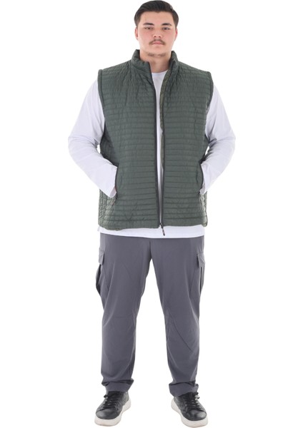 Erkek Büyük Beden 120 KILO-158 Kilo Arası Için Uygun Dik Yaka Mevsimlik Kapitone Yelek modelleri