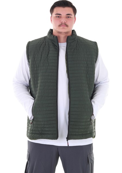 Erkek Büyük Beden 120 KILO-158 Kilo Arası Için Uygun Dik Yaka Mevsimlik Kapitone Yelek