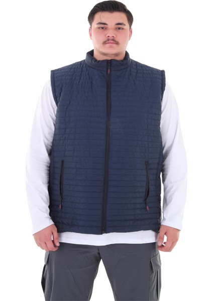 Erkek Büyük Beden 120 KILO-158 Kilo Arası Için Uygun Dik Yaka Mevsimlik Kapitone Yelek