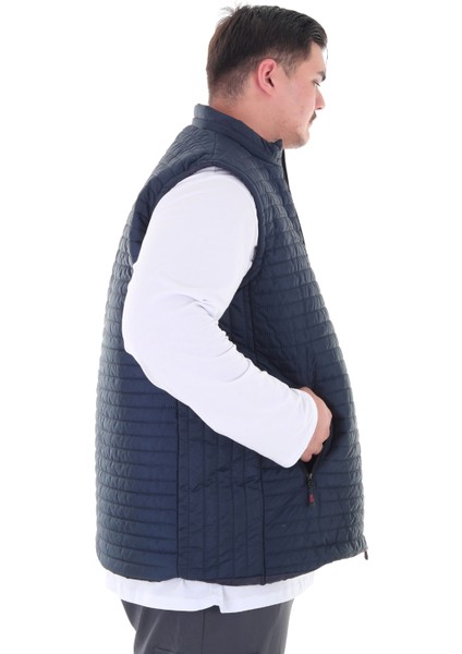 Erkek Büyük Beden 120 KILO-158 Kilo Arası Için Uygun Dik Yaka Mevsimlik Kapitone Yelek