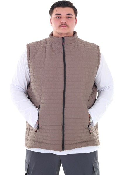 Erkek Büyük Beden 120 KILO-158 Kilo Arası Için Uygun Dik Yaka Mevsimlik Kapitone Yelek