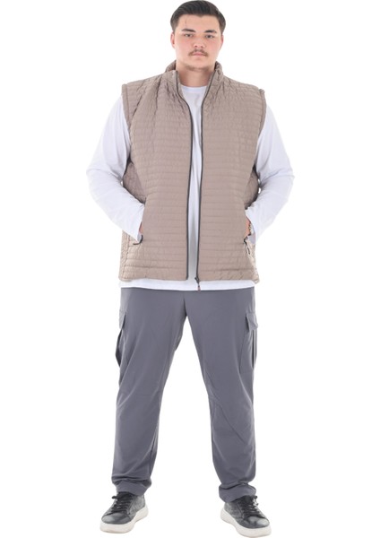 Erkek Büyük Beden 120 KILO-158 Kilo Arası Için Uygun Dik Yaka Mevsimlik Kapitone Yelek modelleri