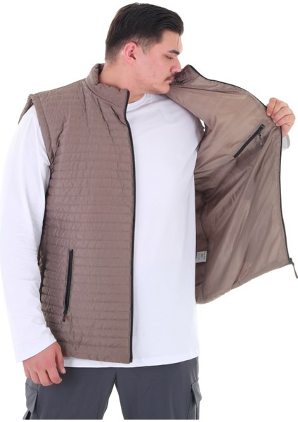 Erkek Büyük Beden 120 KILO-158 Kilo Arası Için Uygun Dik Yaka Mevsimlik Kapitone Yelek