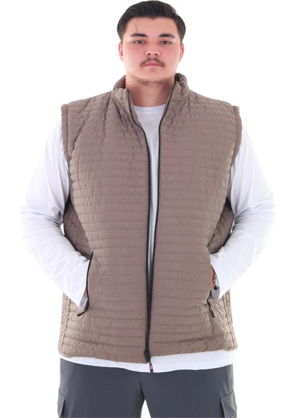 Erkek Büyük Beden 120 KILO-158 Kilo Arası Için Uygun Dik Yaka Mevsimlik Kapitone Yelek