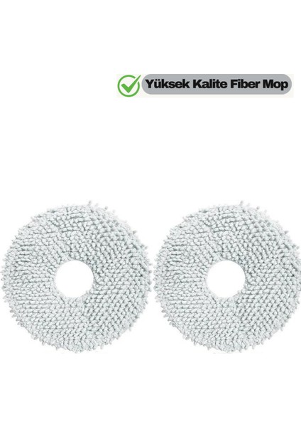 Roborock Qrevo,qrevo Curv,qrevo C,qrevo L Qrevo S Uyumlu Mikrofiber Mop Paspas Yedek Seti-2 Adet
