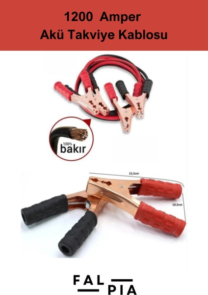 Premium Seri %100 Bakır Kalın Kablo 1200 Amper Güçlü Araç Oto Akü Takviye Hızlı Şarj Kablosu 1 Adet fırsatları