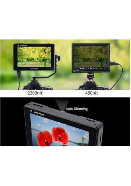 Lut7 7 Inç 3D Lut Ultra Parlak 2200NIT Dokunmatik Ekran Kamera Alan Monitörü modelleri