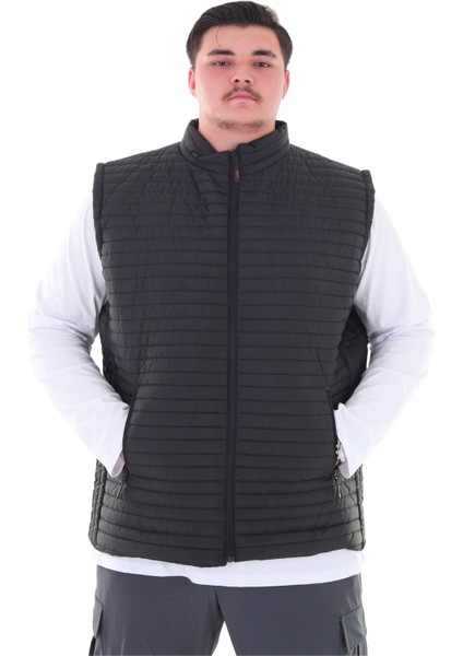 Erkek Büyük Beden 120 KILO-158 Kilo Arası Için Uygun Dik Yaka Mevsimlik Kapitone Yelek