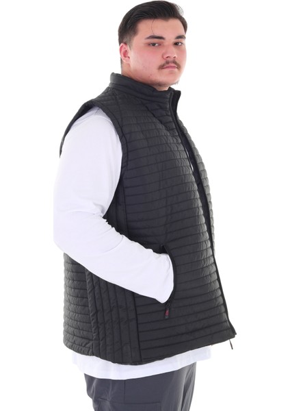 Erkek Büyük Beden 120 KILO-158 Kilo Arası Için Uygun Dik Yaka Mevsimlik Kapitone Yelek fırsatları
