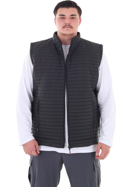 Erkek Büyük Beden 120 KILO-158 Kilo Arası Için Uygun Dik Yaka Mevsimlik Kapitone Yelek