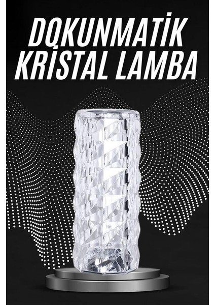 Resveq Kristal Lamba Masa Lambası Şarjlı Masa Lambası Dokunmatik Sensör USB Şarjlı fiyatları