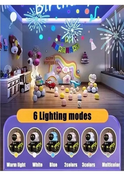 Robot Projeksiyon Gece Lambası Hoparlörlü Şarjlı Yıldızlı Gökyüzü Temalı LED Projeksiyon Lambası modelleri