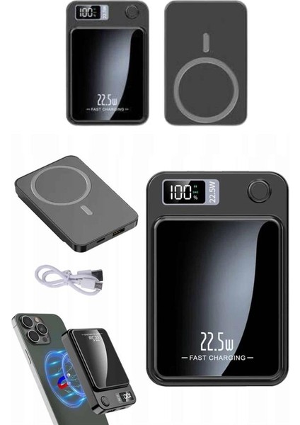 Resveq Magsafe Powerbank 10.000 Mah 22.5 Watt Hızlı Şarj Göstergeli Kablosuz Taşınabilir Şarj modelleri