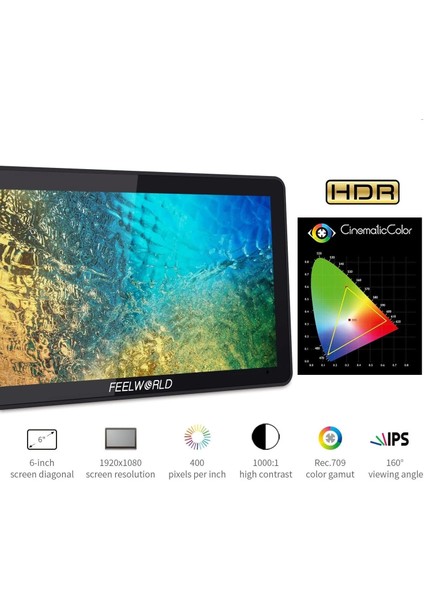 F6 Plus 6 Inç 3D Lut Kamera Alan Monitörü 1920X1080 Hd 4K HDMI fiyatları