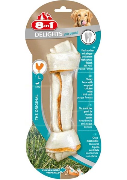 Delights Pro Dental Köpekler Için Tavuklu Ağız Bakım Kemiği (L) 85GR