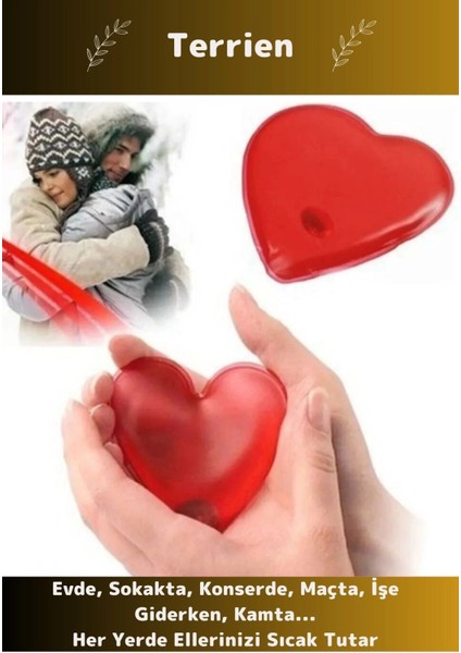 Kalp Şeklinde El Isıtıcısı Sihirli Jel Isıtıcı Torba Kalpli Cep Sobası 2'li Set