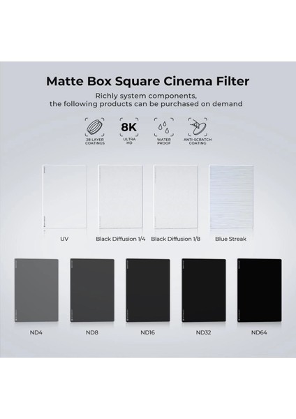 Nano-X Mavi Çizgi 4x5.65 Filtre Tilta ve Smallrig ve Diğer Matbox ile Uyumlu 4mm Hd Optik Cam indirimleri