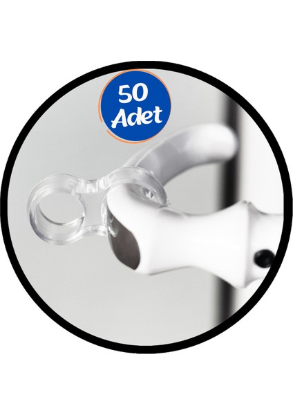 50 Adet Plastik Pvc Şeffaf Kapı Kolu Tutucu Tutacağı Durdurucu Pencere Tamponu Stoperi Elastik Duvar