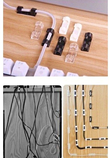 20LI Şeffaf Kablo Sabitleyici Düzenleyici Duvar Klipsi Yapışkanlı Kablo Organizer Tutucu Toplayıcı fırsatları