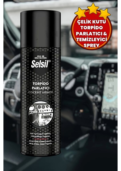 Selsil Çelik Kutu Torpido Parlatıcı Temizleyici Sprey 200 ml Tr 1'li Tehlikeli Değil