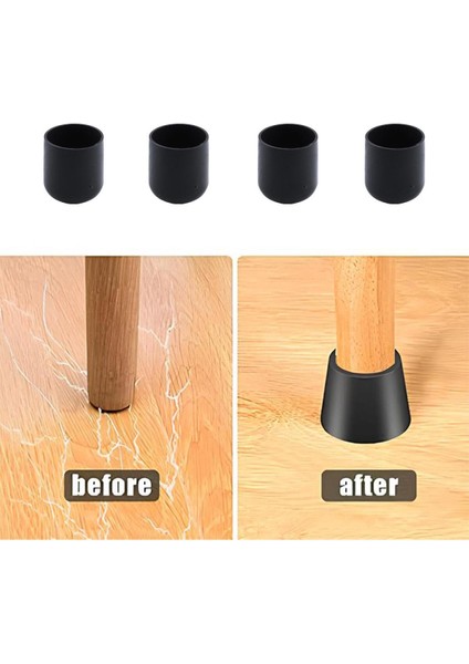 Masa Sandalye Sehpa Ayak Tapası Tıpa Papuç Takoz Yuvarlak Siyah 32 mm Parke Zemin Koruyucu 4 Adet Ke modelleri