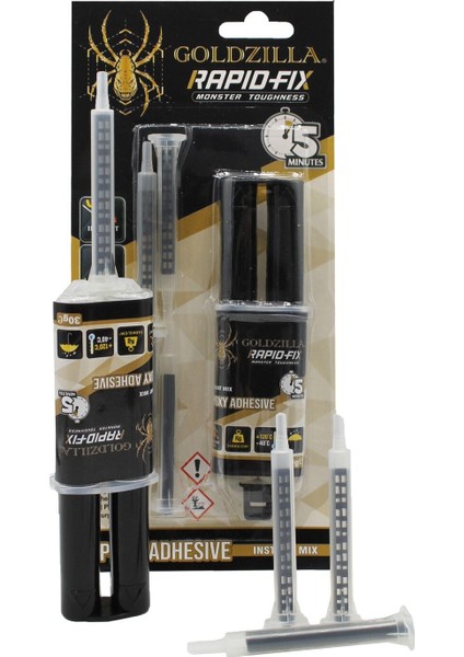 Rapidfix Mikser Uçlu Şeffaf Epoksi Kaynak Macun Tamir Yapıştırıcı Şırınga 30 gr 5 Dk Epoksiler