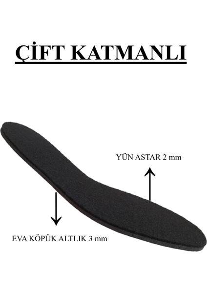 Siyah Renkli Yün Ayakkabı Tabanlığı, Yün Ayakkabı Keçesi MEER1013