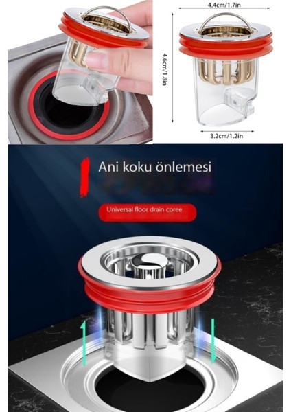 Tuvaletl Banyo Duş Giderleri Için Süzgeç Çek Valfi Koku Önleyici, Böcek Geçirmez, Çekirdekli Gider S