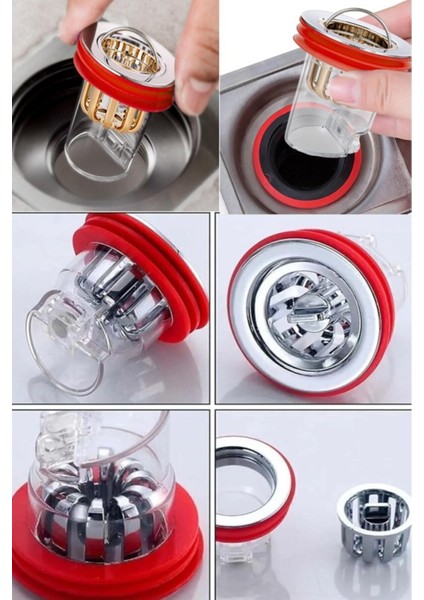 Tuvaletl Banyo Duş Giderleri Için Süzgeç Çek Valfi Koku Önleyici, Böcek Geçirmez, Çekirdekli Gider S