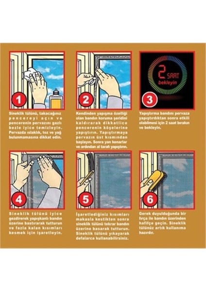 Pencere Sinekliği Sivri Sinek Önleyici File Çırtlı Bant Seti Takımı (100 cm x 150 Cm) 150 x 130 Pile fırsatları