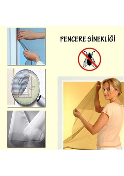 Pencere Sinekliği Sivri Sinek Önleyici File Çırtlı Bant Seti Takımı (100 cm x 150 Cm) 150 x 130 Pile indirimleri