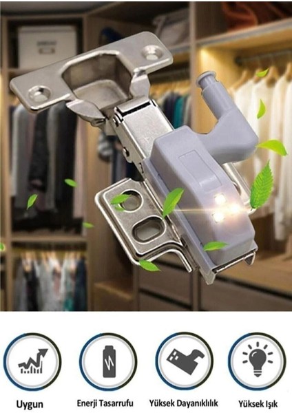 1 Adet Gardırop Dolap Içi LED Aydınlatma Menteşe Işığı Pil Dahil Pratik LED Beyaz Işık G9 LED Ampul fiyatları