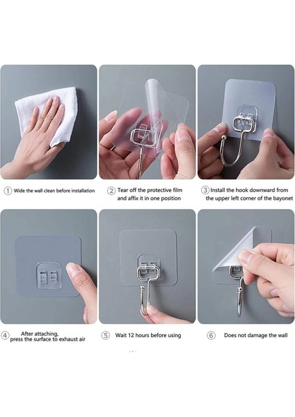 Banyo Için Güçlü Yapışkan Kancalar,yapışkanlı Askılar ,mutfak,ev Ofis Için Duvar Askıları 1 Adet Gri fırsatları