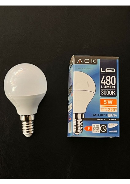 5 Watt E-14 Duylu G45 480 Lümen 3000 Kelvin Günışığı Samsung Ledli Ampul Tekli Sarı Işık E14 LED Am