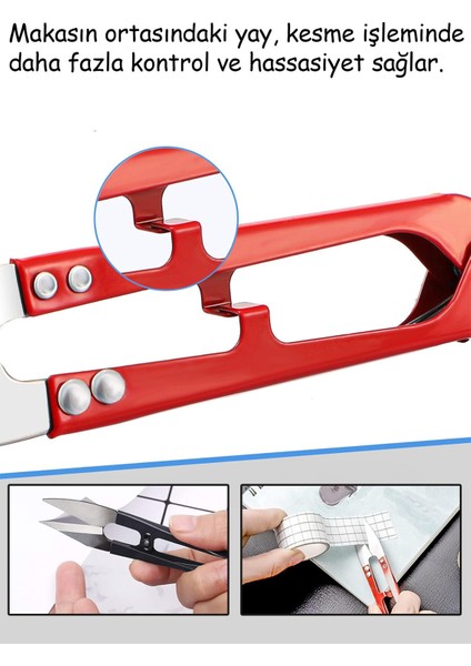Tekstil Makası Paslanmaz Çelik Ip Kesme Aleti Yaylı Dikiş Kumaş Kesme Makası Keskin Uçlu Kamp Bıçağı fırsatları
