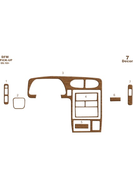 Dfm Minibüs Konsol-Torpido Kaplama 2010 7 Parça Açık Meşe