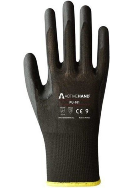 Poliüretan Kaplama Iş Eldiveni PU-101 - 7 Siyah