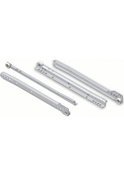 Beyaz Klasik Çekmece Ray - 45 Lik 1 Takım Mobilya Bağlantı Elemanları Beyaz