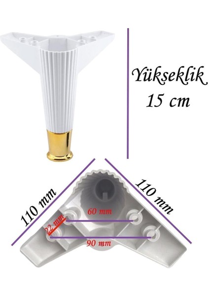 8 Adet Golden Ayak 15 cm Beyaz Altın Gold Mobilya Kanepe Sehpa Ünite Koltuk Ayağı Baza Ayak Ayakları modelleri