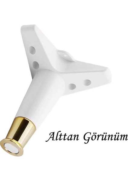 8 Adet Golden Ayak 15 cm Beyaz Altın Gold Mobilya Kanepe Sehpa Ünite Koltuk Ayağı Baza Ayak Ayakları