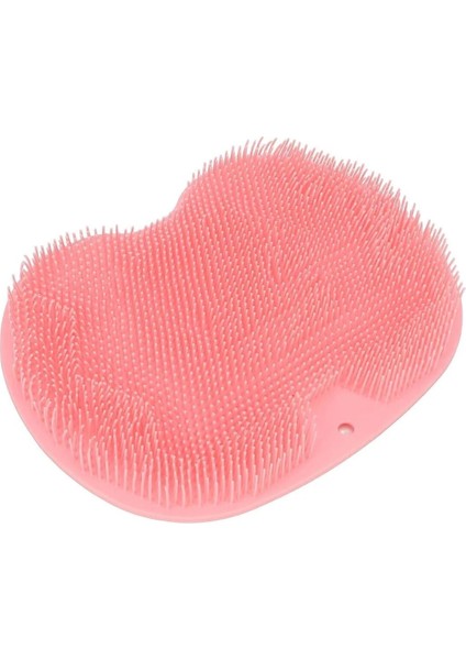 Pembe Vantuzlu Banyo Sırt Fırçası ve Masaj Matı Pembe Cn