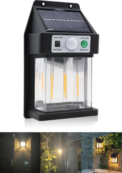 3 Ledli Güneş Enerjili Sensörlü Duvar Lambası A A+++'tan D'ye Cn