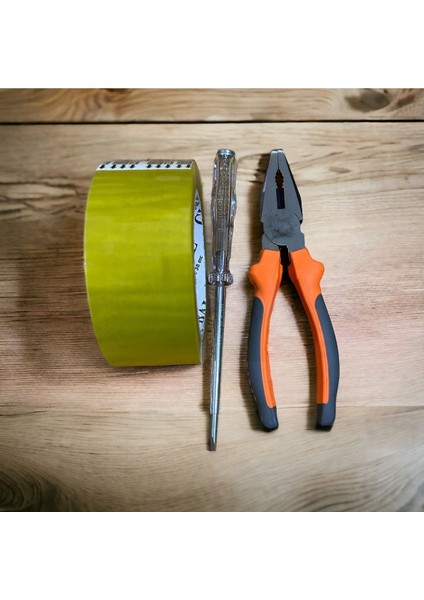 3 Lü Set 1 Adet Pense 1 Adet Kontrol Kalemi 1 Adet 100 Met Re Koli Bandı