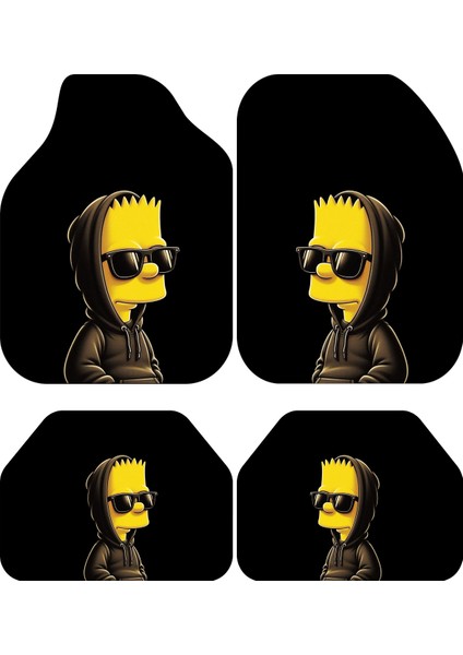 Simpson Dekor Oto Paspas Takımı Tüm Modellere Uyumlu Makinede Yıkanabilir Universal Kalıp