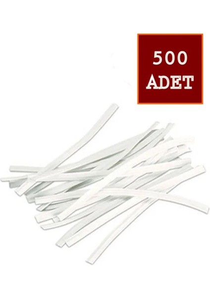 Poşet Ağzı Bağlama Teli Klips Tel 500 Adet 9cm Beyaz 1 x 10 500'LÜ Hediye Paketi