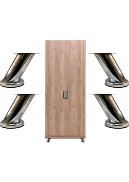 Dereceli Eğimli Dolap Ünite Vestiyer Ayağı Krom 6 cm (4 Adet) Masa Ayakları Gümüş fiyatları
