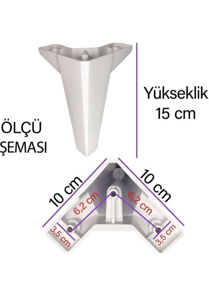 4 Adet Serdivan 15 cm Beyaz Lüx Mobilya Kanepe Sehpa Ünite Koltuk Ayağı Baza Ayak Masa Ayakları Beya modelleri