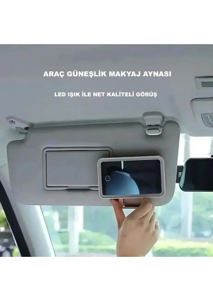 Araç Içi Dokunmatik LED Işıklı 3 Modlu Makyaj Aynası Kısılabilir Şarjlı Pilli Klipsli Güneşlik Aynası fiyatları